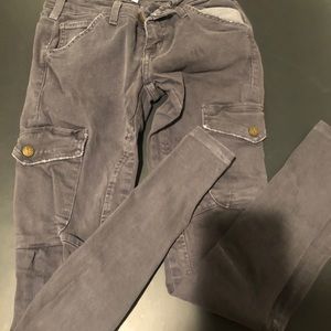 Grey Current/Elliot skinny jeans with moto details